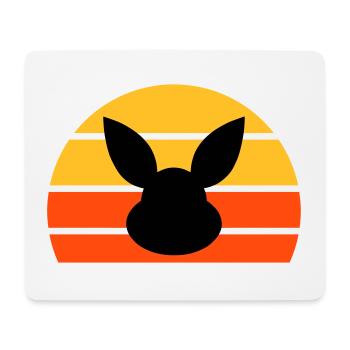 Hasenkopf vor Halbsonne - Mousepad (Querformat) - Weiß - Vorne