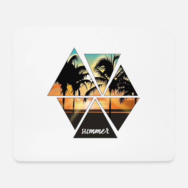 coucher du soleil - Tapis de souris (format paysage) - blanc