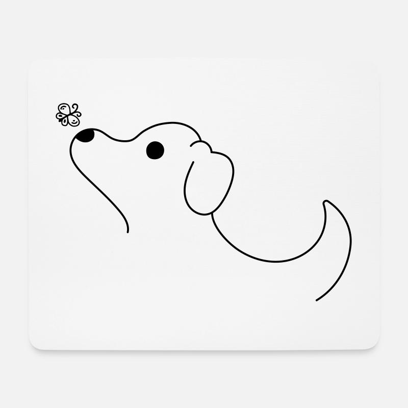 Hund - Mousepad (Querformat) - Weiß