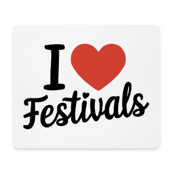 J’adore les festivals - Tapis de souris (format paysage) - blanc - Devant