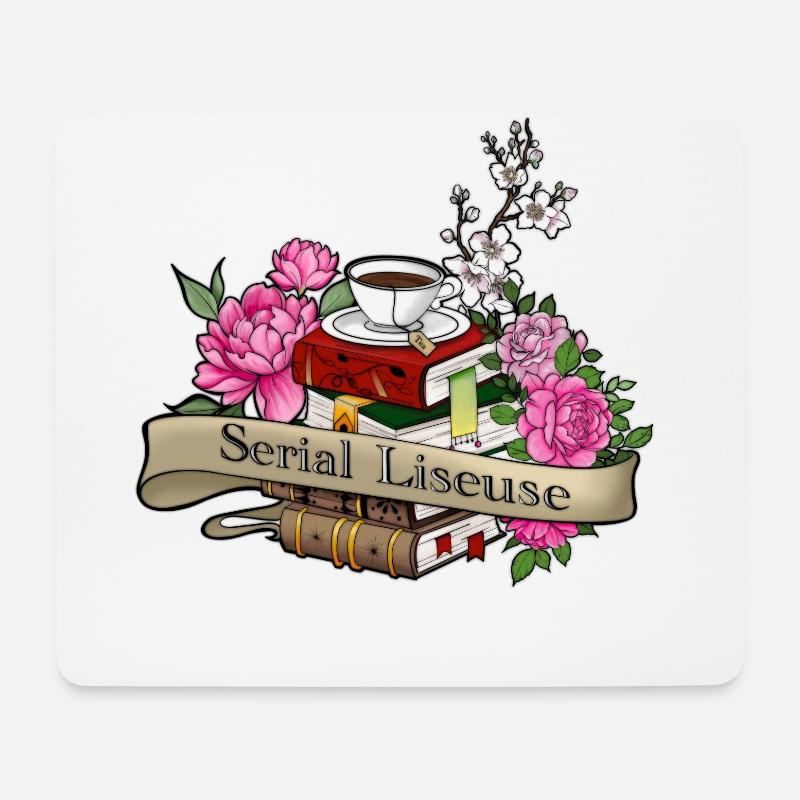 Serienleser - Mousepad (Querformat) - Weiß