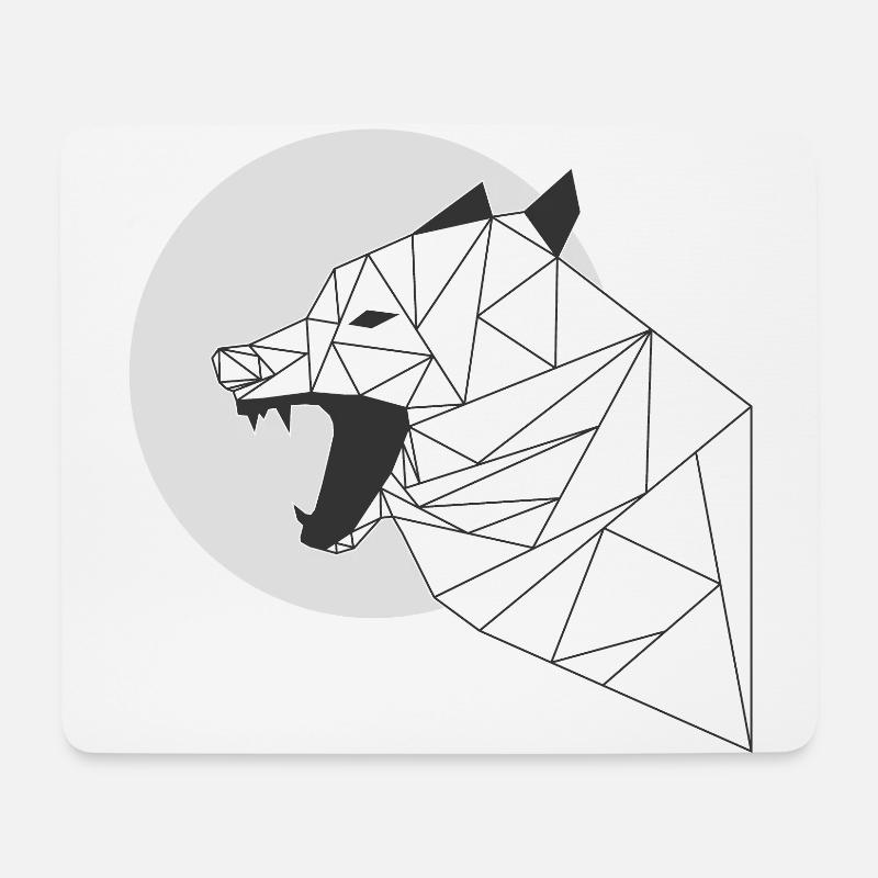 grauer Wolf - Mousepad (Querformat) - Weiß