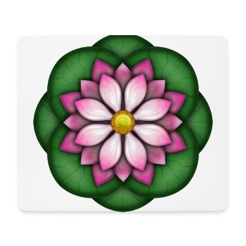 Lotusblume - Mousepad (Querformat) - Weiß - Vorne