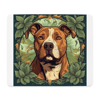 American Pitbull Terrier Hund - Mousepad (Querformat) - Weiß - Vorne