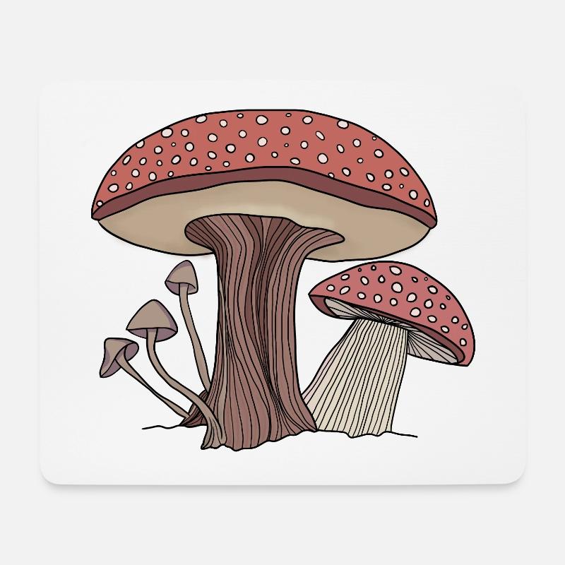 Champignons - Mousepad (Querformat) - Weiß
