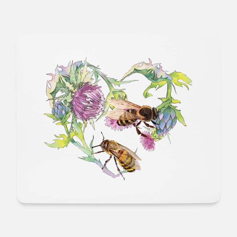 Rettet die Bienen - Mousepad (Querformat) - Weiß
