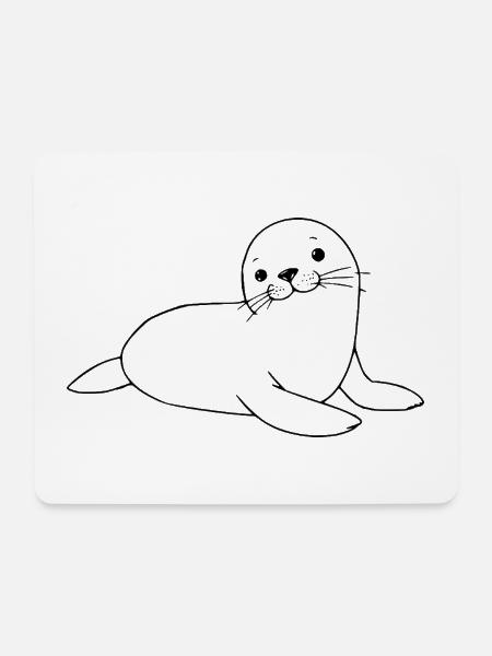 Robbe Seehund Robben Seehunde - Mousepad (Querformat) - Weiß