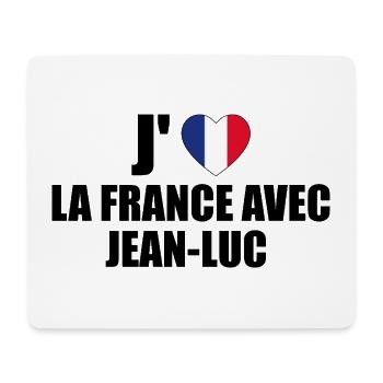 j'aime la France avec Jean Luc - Tapis de souris (format paysage) - blanc - Devant
