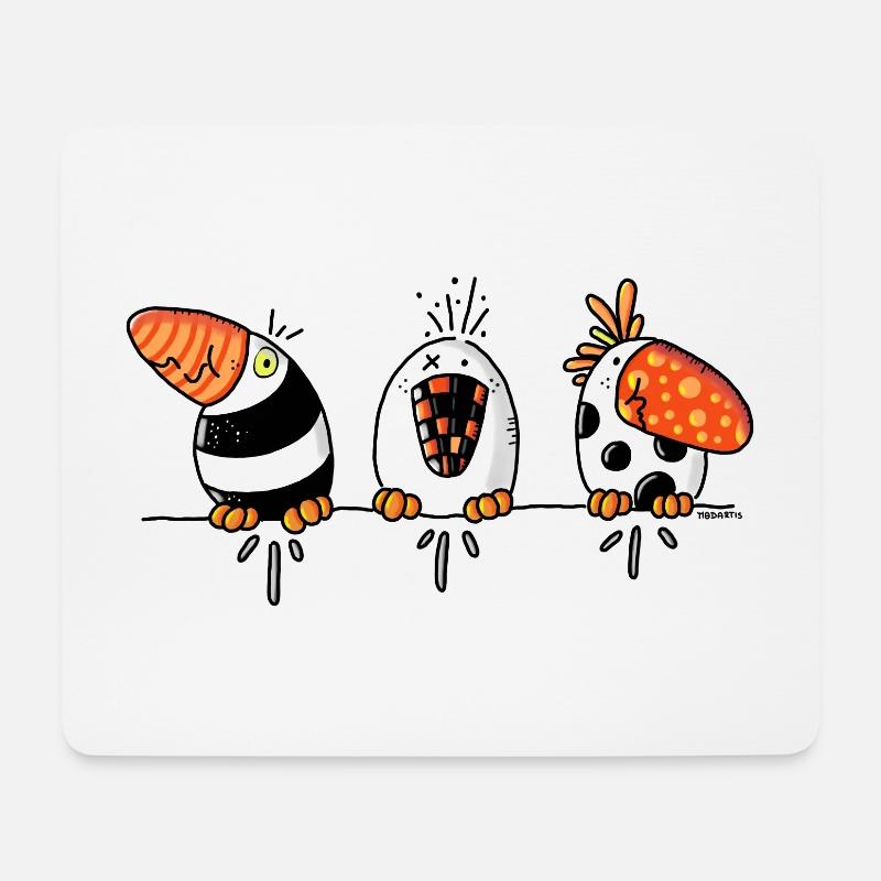 Komische Vögel - Vogel- Vögelchen - Mousepad (Querformat) - Weiß