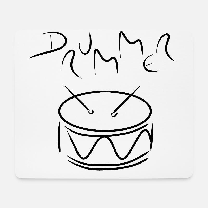 Drummer Schlagzeuger Trommel Schlagzeug Band Musik - Mousepad (Querformat) - Weiß