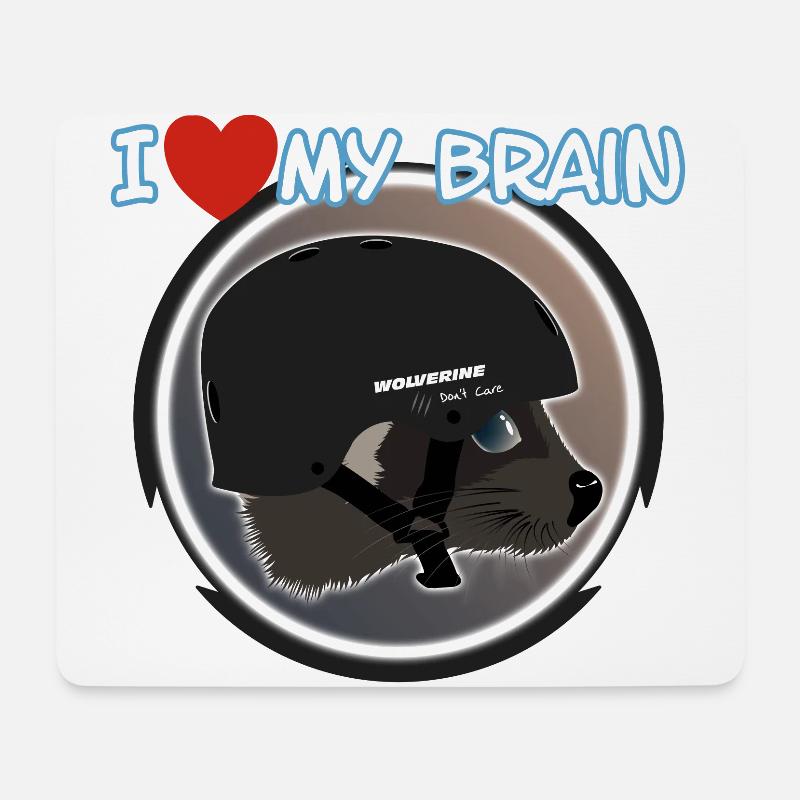 I love my brain Wolverine don't care - Mousepad (Querformat) - Weiß