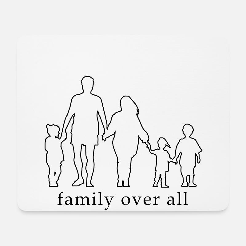 Family over all - Mousepad (Querformat) - Weiß