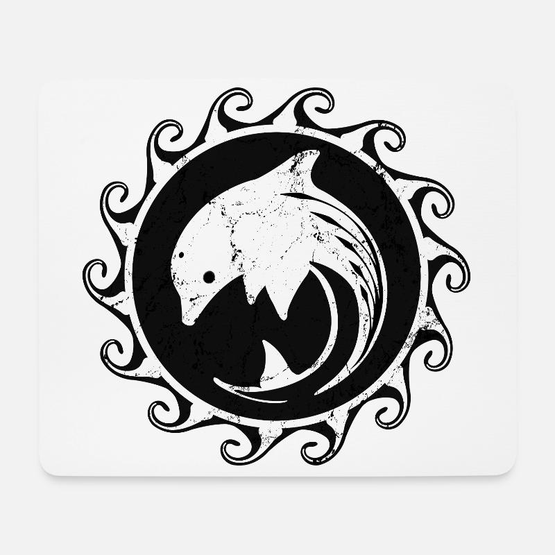 Delfin - Mousepad (Querformat) - Weiß