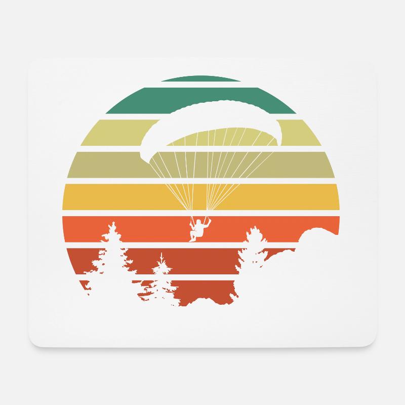 Gleitschirmfliegen Vintage - Mousepad (Querformat) - Weiß