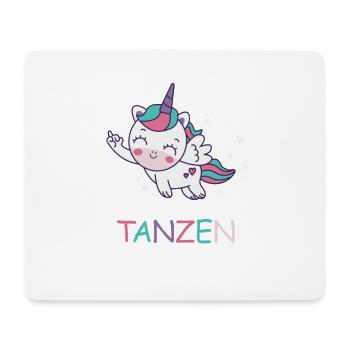 Aus der Reihe Tanzen Lustiger Spruch mit Einhorn - Mousepad (Querformat) - Weiß - Vorne
