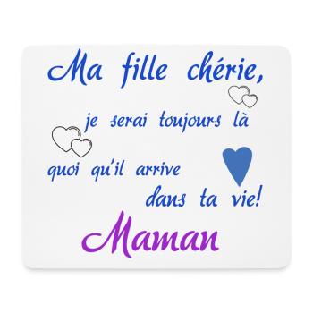 Pour ma fille chérie - Tapis de souris (format paysage) - blanc - Devant