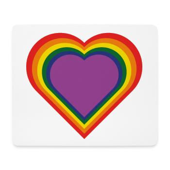 Regenbogen-Herz - Mousepad (Querformat) - Weiß - Vorne