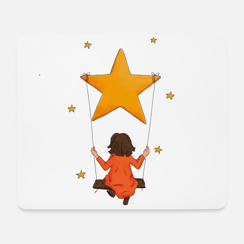 Mädchen Schaukel Stern Laura - Mousepad (Querformat) - Weiß