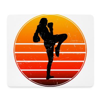 Muay Thai Boxing Hommes Thai Boxer Femmes - Tapis de souris (format paysage) - blanc - Devant