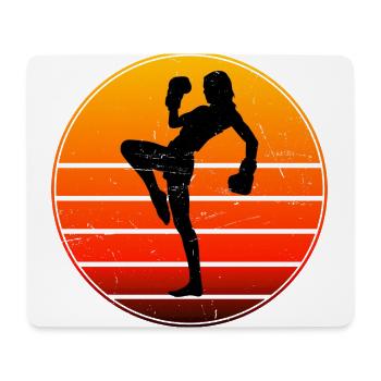 Boxe Kickboxing Homme Boxe Kickboxeur - Tapis de souris (format paysage) - blanc - Devant
