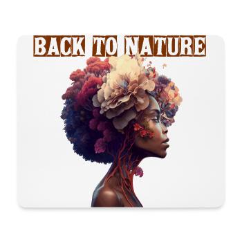 Blühender Frauenkopf Back to Nature Geschenk - Mousepad (Querformat) - Weiß - Vorne