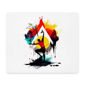 Œuvres d’art de danse de yoga colorées, points colorés - Tapis de souris (format paysage) - blanc - Devant