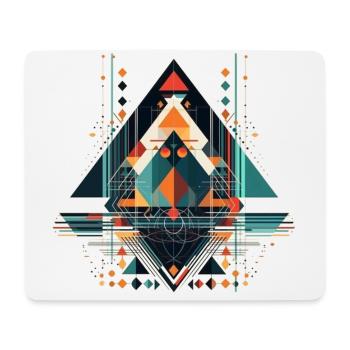 Cooles geometrisches ethno Motiv - Mousepad (Querformat) - Weiß - Vorne