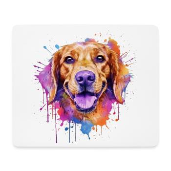 Ein farbenfroher Hund im Watercolor Style - Mousepad (Querformat) - Weiß - Vorne