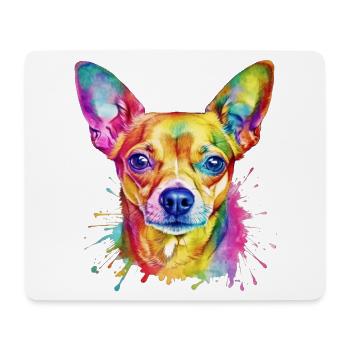 Ein farbenfroher Chihuahua - Mousepad (Querformat) - Weiß - Vorne