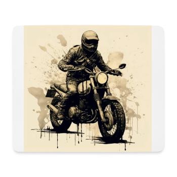 Roadrtip avec une moto vintage ! - Tapis de souris (format paysage) - blanc - Devant
