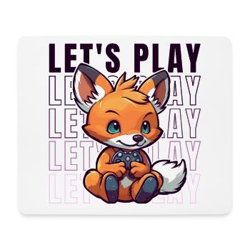 Let's play Video Games du Fuchs - Mousepad (Querformat) - Weiß - Vorne
