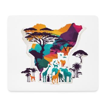 Afrika Steppe und Tiere - Mousepad (Querformat) - Weiß - Vorne