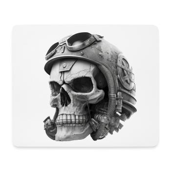 Crâne avec casque - Tapis de souris (format paysage) - blanc - Devant