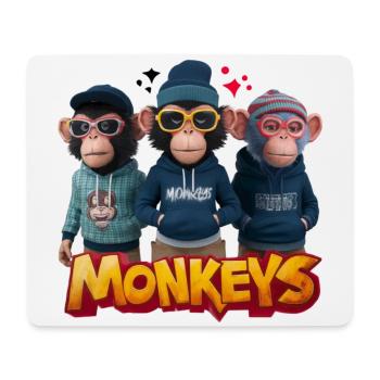 Monkeys 2 - Tapis de souris (format paysage) - blanc - Devant