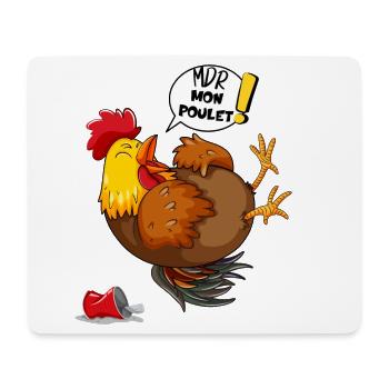 Le Poulet Cartoon Mort de rire (mdr) - Tapis de souris (format paysage) - blanc - Devant