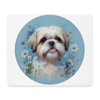 Shih Tzu Bleu - Tapis de souris (format paysage) - blanc - Devant