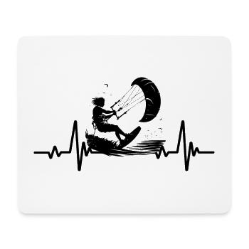 Kitesurfen - Battement de Coeur - Heartbeat - Mousepad (Querformat) - Weiß - Vorne