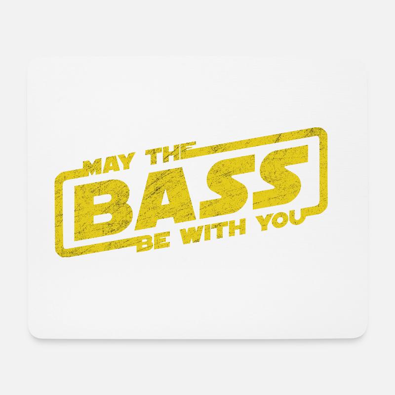 Que la basse soit avec toi Electro Party Techno EDM - Tapis de souris (format paysage) - blanc