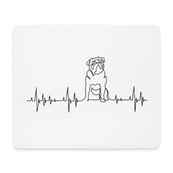 Mops - Mousepad (Querformat) - Weiß - Vorne