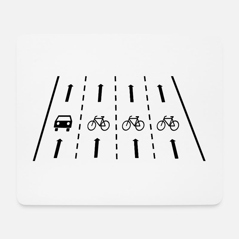 Mit dem Fahrrad auf der Überholspur - Mousepad (Querformat) - Weiß