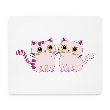 cats cute - Mousepad (Querformat) - Weiß - Vorne