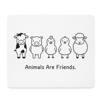 Les animaux sont des amis Droits véganes des animaux - Tapis de souris (format paysage) - blanc - Devant