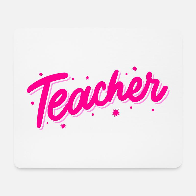 Lehrer Retro Niedliches Lehrerdesign - Mousepad (Querformat) - Weiß