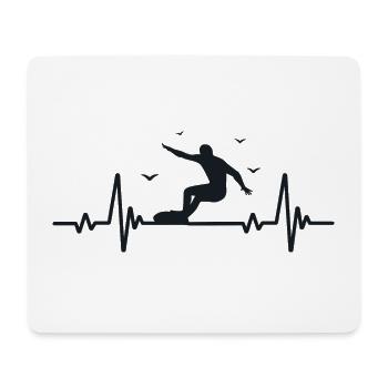 Surfen, Männer, Herzfrequenz, EKG, Sport, Surfen - Mousepad (Querformat) - Weiß - Vorne