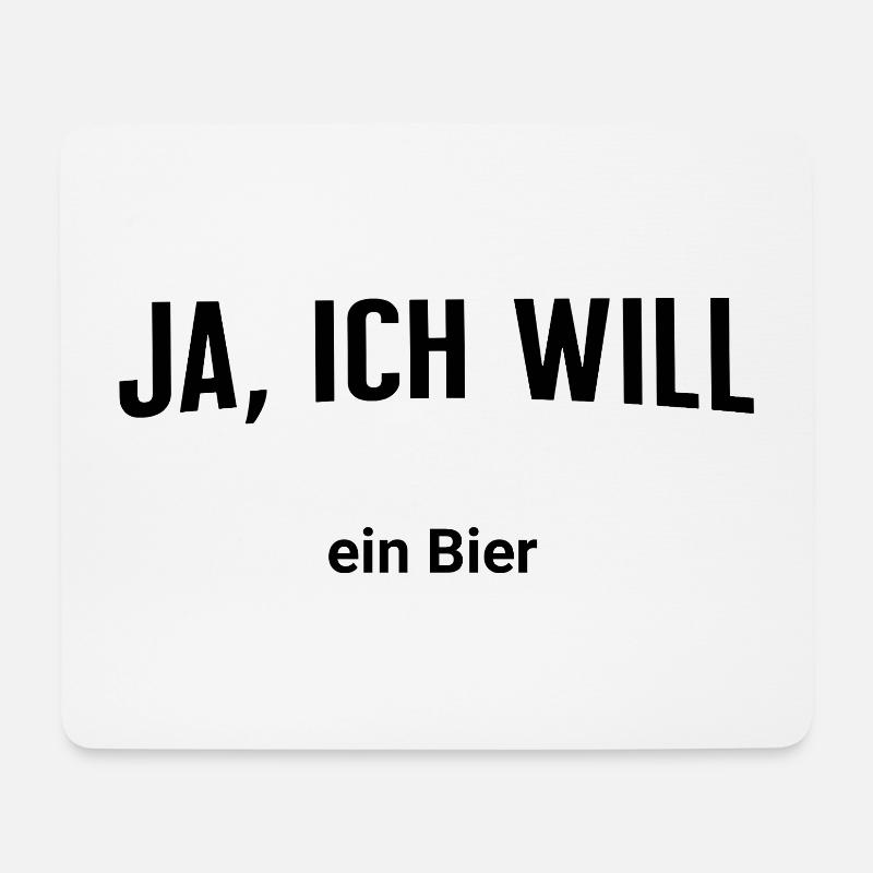 Ja, ich will - Ein Bier - Mousepad (Querformat) - Weiß