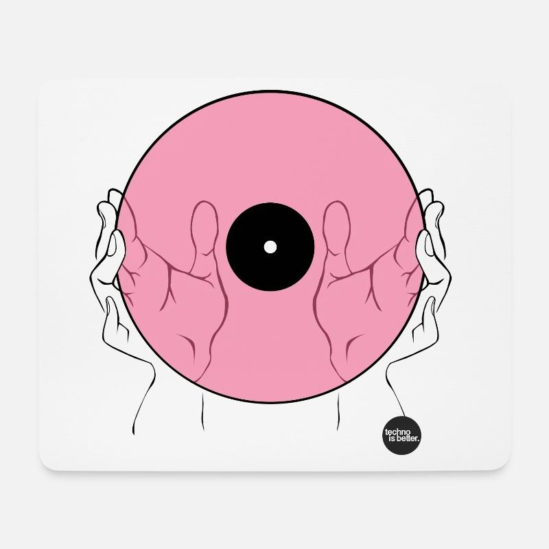 lets play techno - Mousepad (Querformat) - Weiß