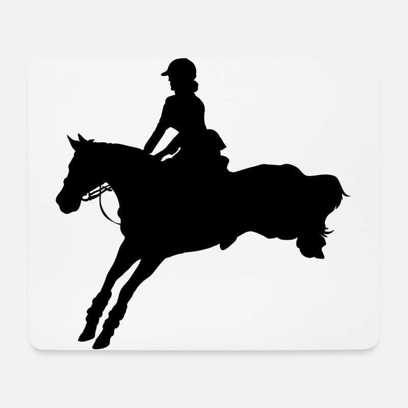 Pferd Reiterin Dressurpferd Dressurreiterin - Mousepad (Querformat) - Weiß