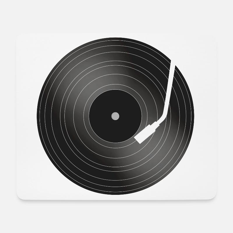 Schallplatte Musik Plattenspieler - Mousepad (Querformat) - Weiß
