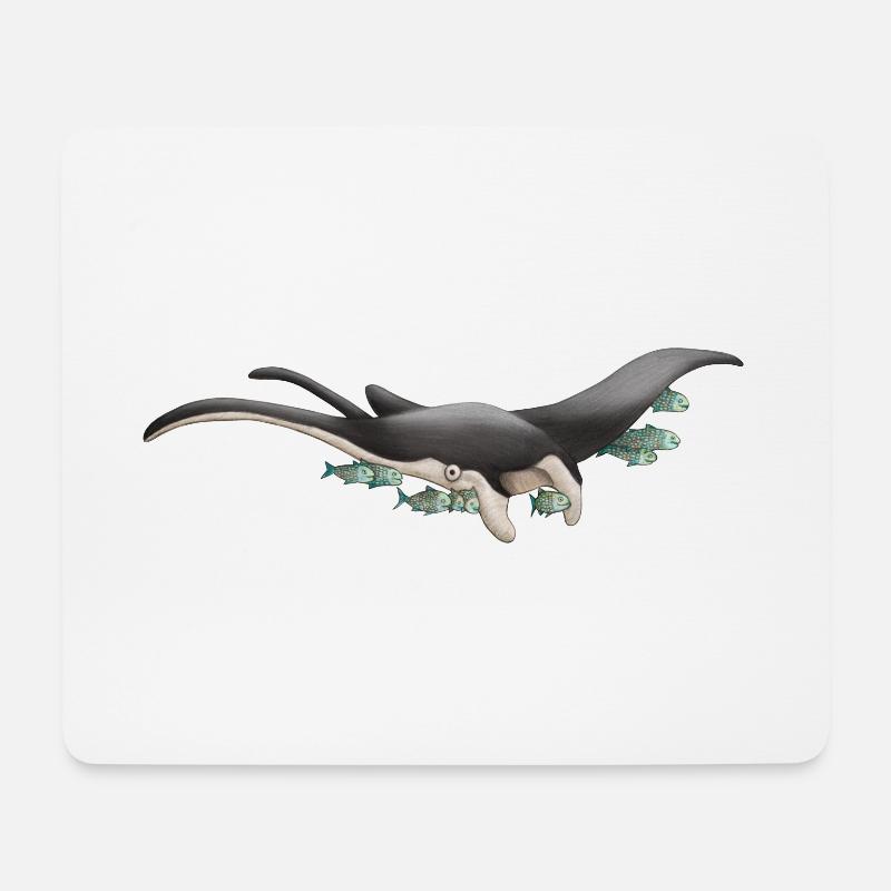 Freundlicher Mantarochen - Mousepad (Querformat) - Weiß