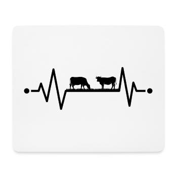 Kühe Herzschlag Kühe T-Shirt Kuh Kühe - Mousepad (Querformat) - Weiß - Vorne